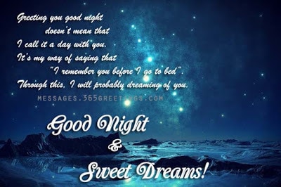 romantic good night messages for girlfriend in english