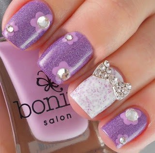 Stylish-and-Cute-Nail-Designs-with-Bows-and-Diamonds-for-Girls-10