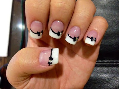 Stylish-and-Cute-Nail-Designs-with-Bows-and-Diamonds-for-Girls-1