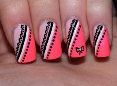 Stylish-and-Cute-Nail-Designs-with-Bows-and-Diamonds-for-Girls-14