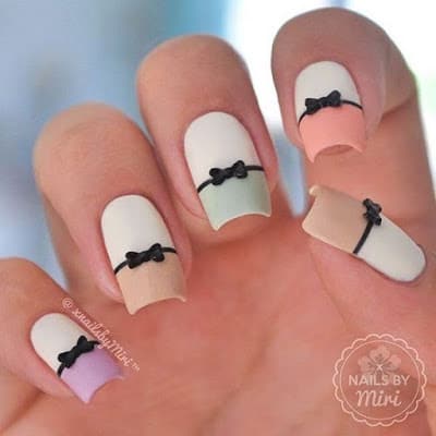 Stylish-and-Cute-Nail-Designs-with-Bows-and-Diamonds-for-Girls-2