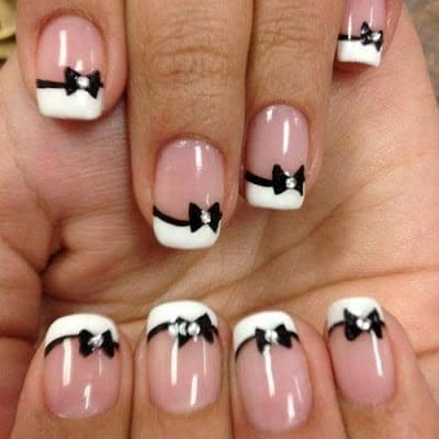 Stylish-and-Cute-Nail-Designs-with-Bows-and-Diamonds-for-Girls-5
