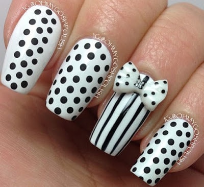 Stylish-and-Cute-Nail-Designs-with-Bows-and-Diamonds-for-Girls-6