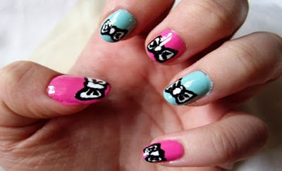 Stylish-and-Cute-Nail-Designs-with-Bows-and-Diamonds-for-Girls-7