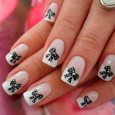 Stylish-and-Cute-Nail-Designs-with-Bows-and-Diamonds-for-Girls-9