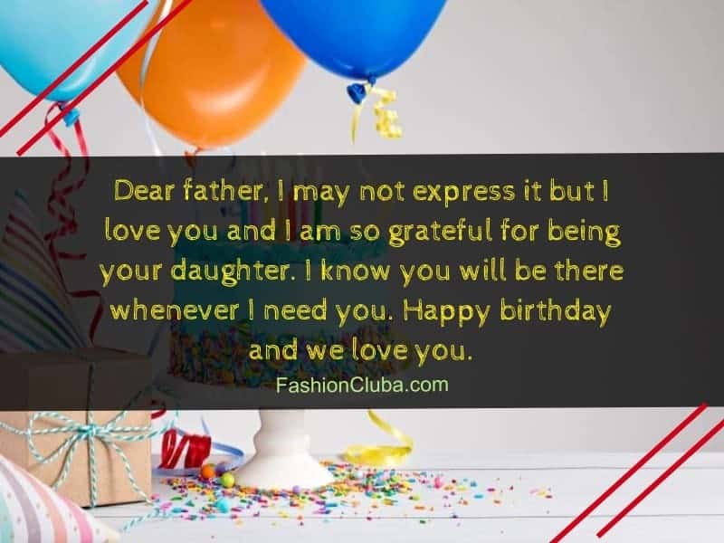 birthday wishes for father from daughter