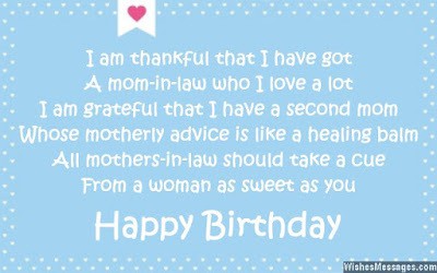 birthday message for mother in law in english
