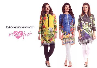 Alkaram digital printed kurta designs Collection 2018 for girls