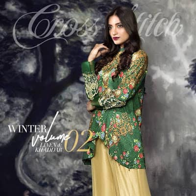 cross stitch winter linen khaddar dresses Collection 2018 (1)