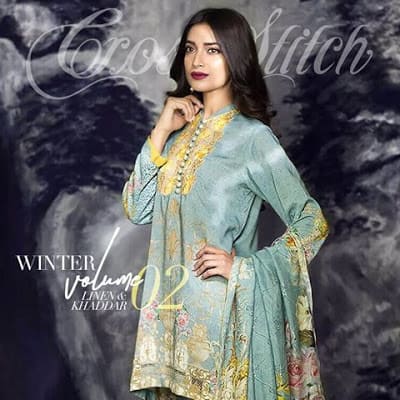 cross stitch winter linen khaddar dresses Collection 2018 (4)