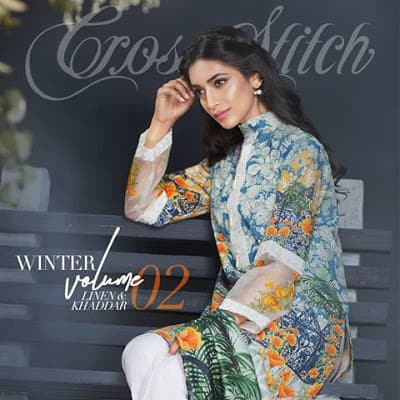 cross stitch winter linen khaddar dresses Collection 2018 (7)