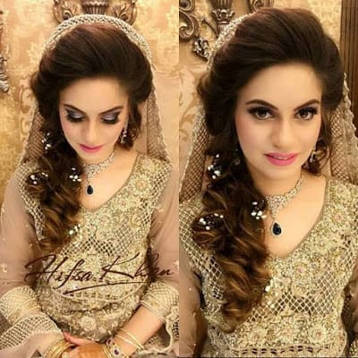 Stylish And Trendy Pakistani Bridal Wedding Hairstyles For