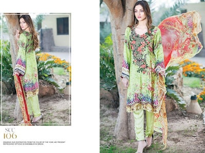 Shaista floral beautiful embroidered silk dresses for women