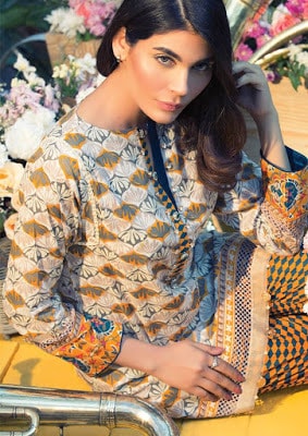 Alkaram summer lawn suit with chiffon dupatta