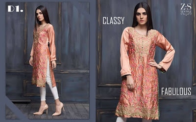 Areeba Saleem kurti Collection 2018 for girls by zs textiles