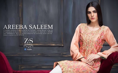 Areeba Saleem kurti embroidered collection'17