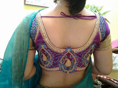 Indian-pattu-blouse-designs-for-silk-sarees-2017-for-women-9