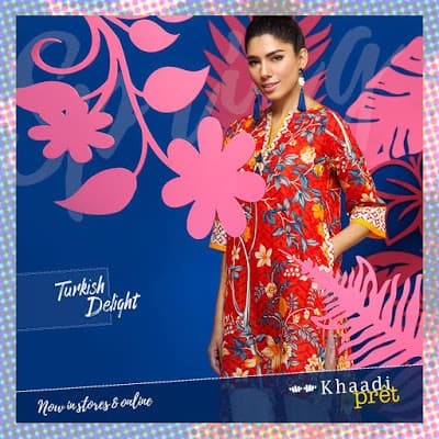 Khaadi turkish delight summer kurta dresses for women