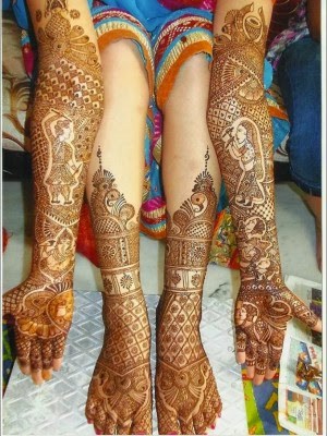 Traditional Bridal Mehndi Designs For Full Hands Front And Back