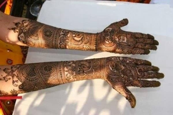 Traditional Bridal Mehndi Designs For Full Hands Front And Back