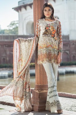 Mausummery summer rose lily lawn print unstitched suit