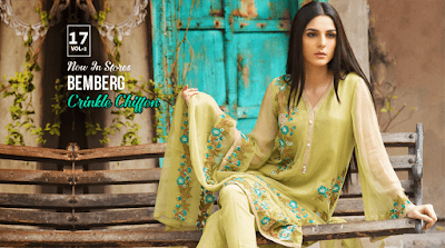 Motifz Embroidered Bemberg Crinkle Chiffon Dresses 2018 Vol-1