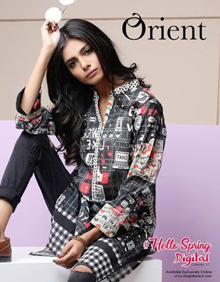 Orient Hello Spring Summer Digital Kurti Lawn Print 2017 Collection