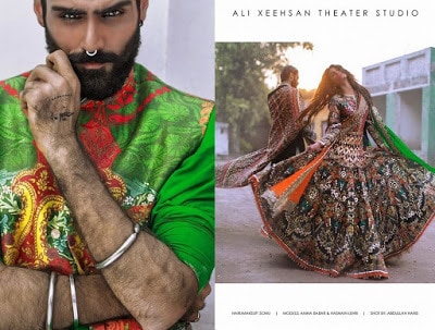 Pakistani designer Ali Xeeshan bridal lehenga dresses designs & styles