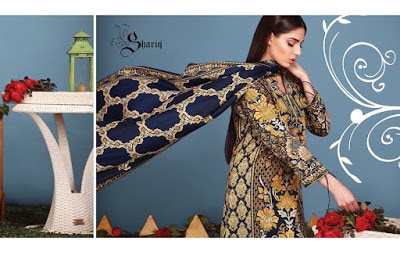 Shariq textiles Riwaj lawn print Designs 2018-18 for girls