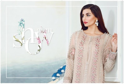 Show glam designer unstitched chiffon Dresses 2018