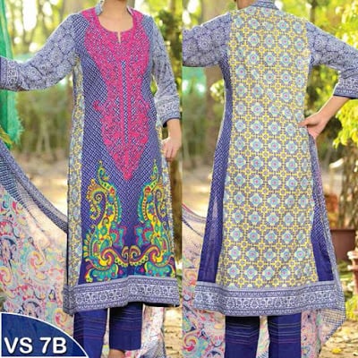 VS Textile Unstitched Embroidered Lawn Suits