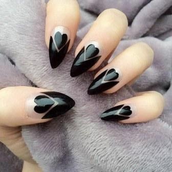 Black-hearts-stiletto-nails