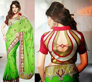 Fashion Simple Blouse Back Neck Designs For Silk Sarees Images