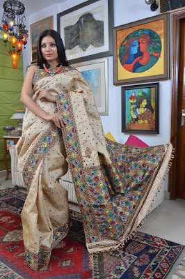 Indian Muga Silk Saree designs