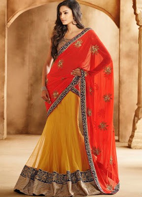 Indian bridal lehenga saree for wedding