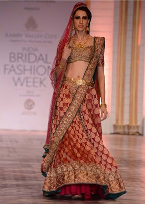 Indian lehenga style saree for bridal