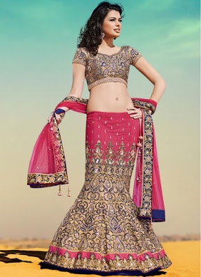 Latest-indian-bridal-lehenga-sarees-2017-with-new-blouse-designs-8