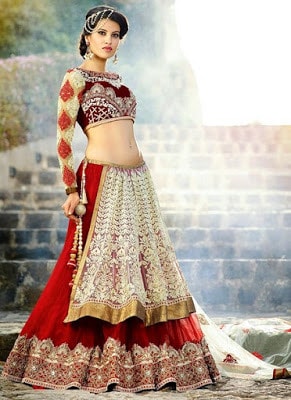 Latest-indian-bridal-lehenga-sarees-2017-with-new-blouse-designs-10