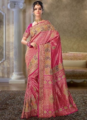 Traditional-indian-banarasi-silk-saree-new-styles-for-girls-2