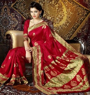 Traditional-indian-banarasi-silk-saree-new-styles-for-girls-1