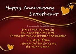 anniversary wishes to husband by wife