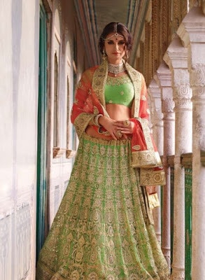 green-latest-designer-bridal-lengha-choli-in-net