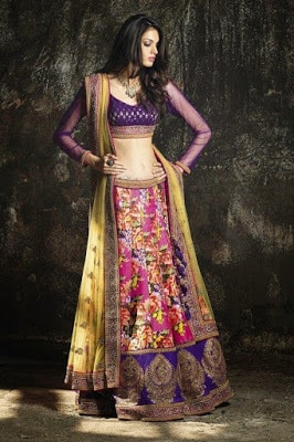 indian-women-party-ethnic-wear-lehenga-saree-designs