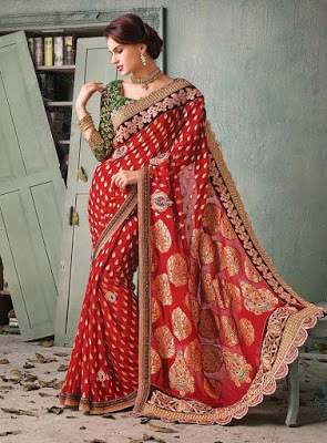 maroon-banarasi-silk-saree-for-wedding-with-blouse
