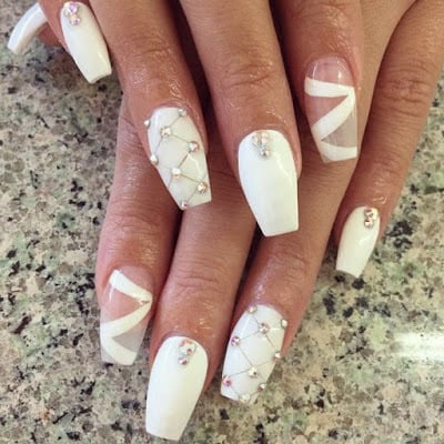Nail-wedding-nails-long-white-and-transparent-crystals-shapes-geometric