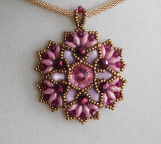 Floral-Cluster-Ruby-Beaded-Pendant-Designs