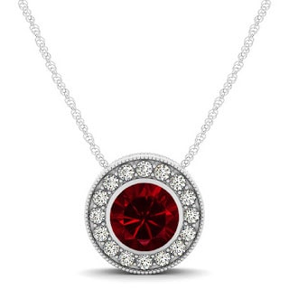 Halo-Ruby-Necklace-with-Round-Pendant