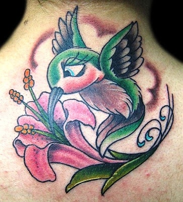 Hummingbird-And-Lily-Tattoo-Design