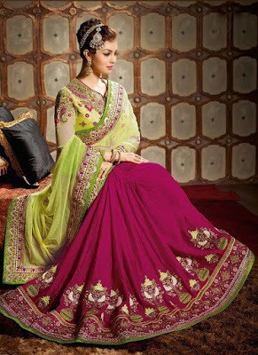 Stylish-indian-embroidered-bridal-saree-2017-for-brides-6
