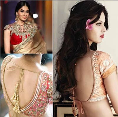 Stylish And Trendy Blouse Back Neck Designs For Silk Saree